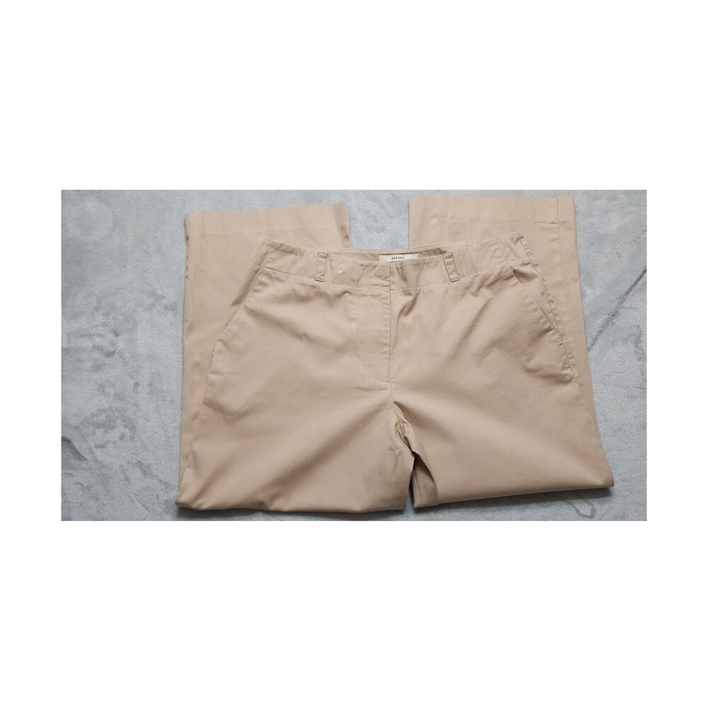 Merona Tan Slacks Straight Leg Flat Front Dress Pant w/ Faux Pockets Size 14